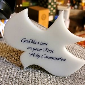 Communion Plaque Dove Shaped
